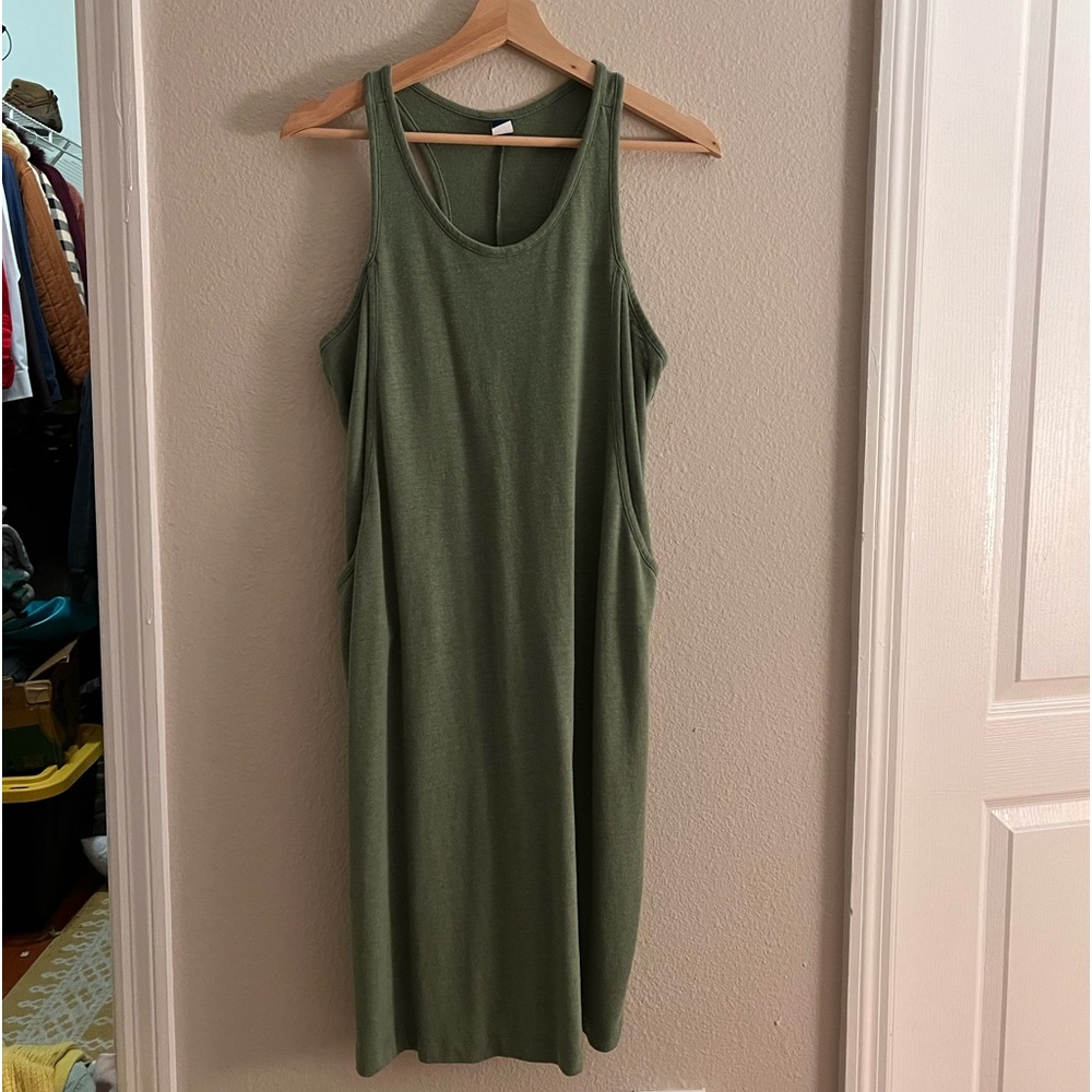 Old navy green linen nursing dress